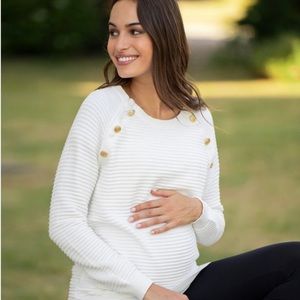 Seraphine ribbed cotton maternity and nursing sweater